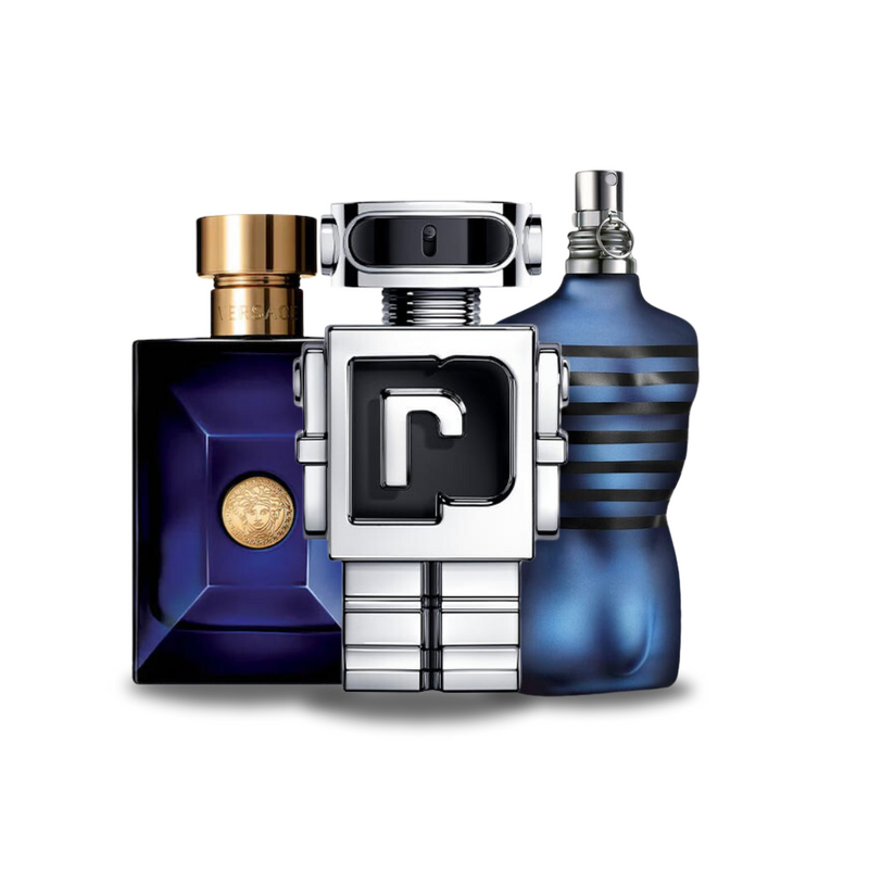 Set de 3 Perfumes | Versace DYLAN BLUE, Paco Rabanne PHANTOM, Jean Paul Gaultier ULTRA MALE 100 ml