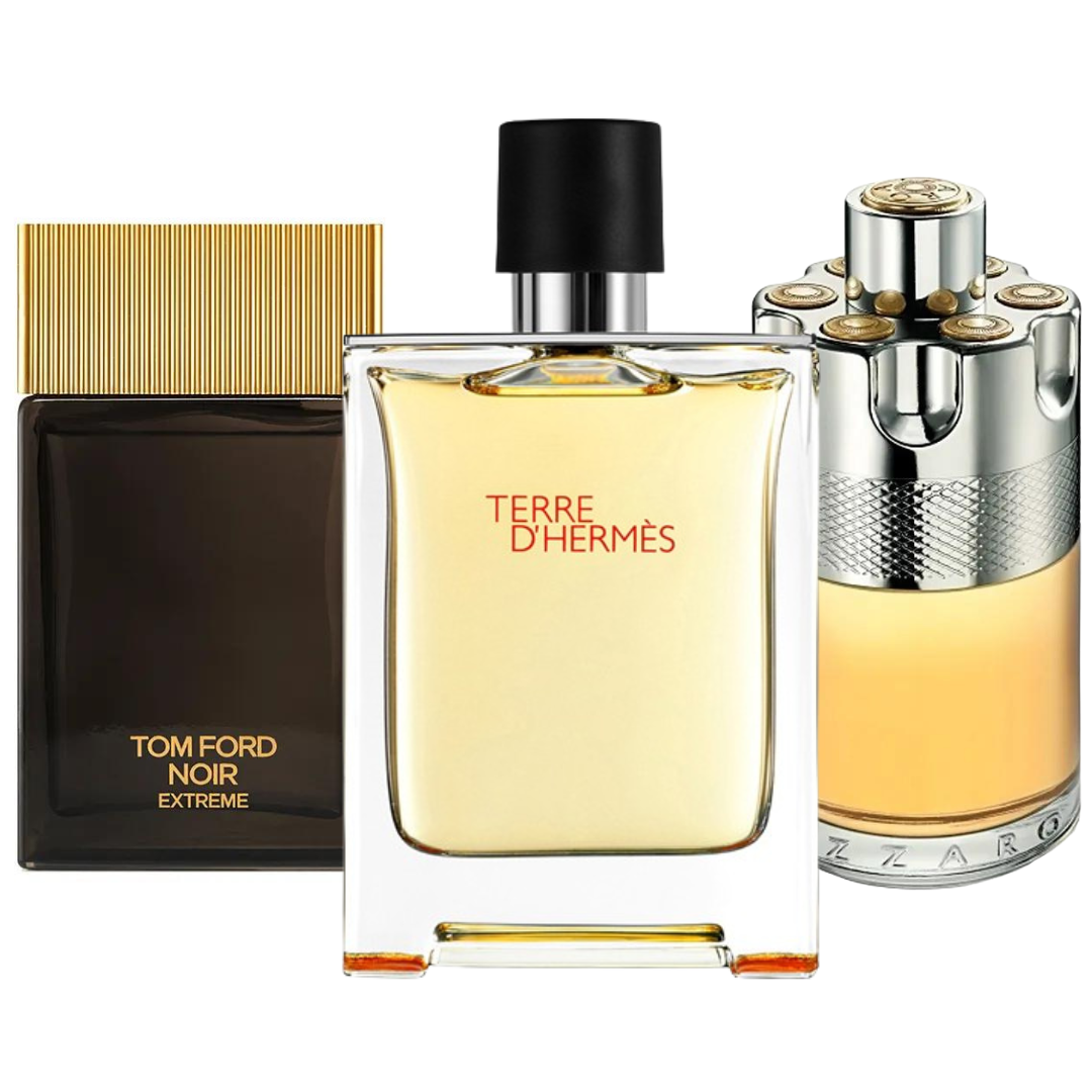 Set de 3 Perfumes | Terre de’Hermes, Azzaro Wanted, Tom Ford Noir Extreme 100 ml