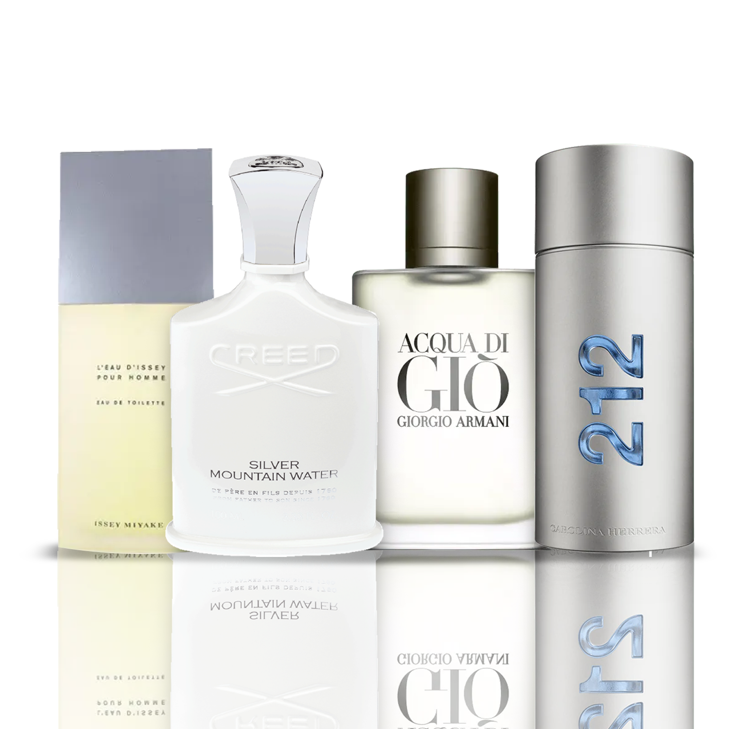 Set de 4 Perfumes | Issey Miyake + Acqua di Gio + Creed Silver + 212 NYC Men 100 ml